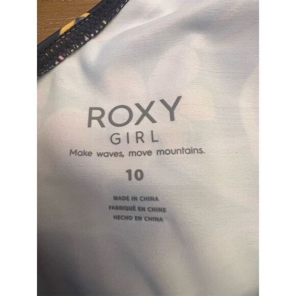 NWT Roxy Girls' Paradise Trip Flutter Floral Swim Top Size 10 Black - Picture 6 of 9